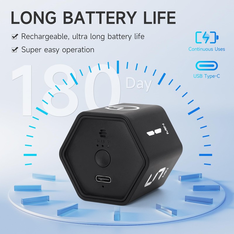 Exlliy Productivity Timer 1, 5, 10, 30, 60 Minutes Preset,