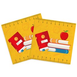 Dulousia Back to School Napkins - 6.5x6.5in Disposable Colorful Paper Napkin School Season First Day Napkins, Back-to-School Classroom Party Teacher Luncheon Dinner Napkin Table Decor