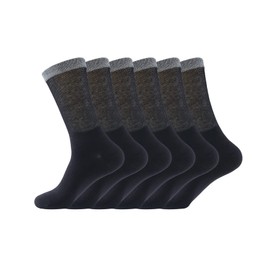 Yomandamor Men's Business Socks, Medium Cylinder, Black, 6 Pairs Set, Loose Size, 9.4 - 11.0 inches (24 - 28 cm), Black