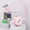 3 in 1 charging cable pink