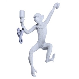 LIAPDG Monkey Light Wall Lamp, White Monkey Shape Industrial Vintage Resin Wall Mount Lighting Fixture for Living Room Bedroom Club Decoration Animal Wall Light L 12.6" x W 12.6" x H 26.7"