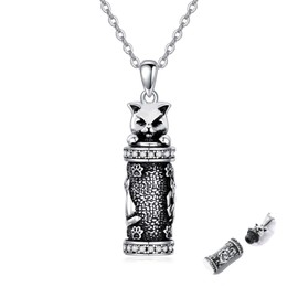 WINNICACA Urn Necklace for Ashes 925 Sterling Silver Pendant Chain Urn Necklace for Unisex, Memorial Ashes Keepsake Jewelry