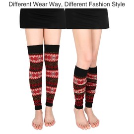 Benefeet Sox Leg Warmers for Women Girl Wool Knit Bohemian Legwarmer Vintage Patterned Thigh High Leg Warmers Long Thick Winter Warm Footless Boot Socks Knee High Cable Knit Boot Cuffs Christmas Gifts