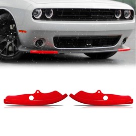SOSEGA - Cubierta protectora para parachoques delantero para Dodge Challenger Scat Pack R/T GT SRT no para Plus, cuerpo ancho (2 piezas/juego) (rojo)