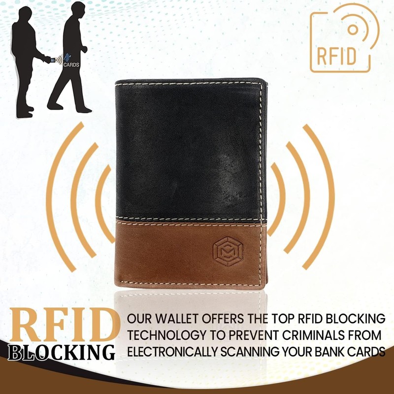 MOIRENTO, Trifold Wallet, RFID Blocking, 6 Credit Card Slots, Slim