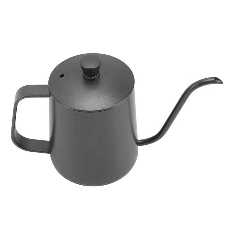 Long Narrow Coffee Kettle Black Stainless Steel Rustproof Small Pour