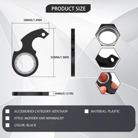 EULAPGOE Pack of 2 Key Fob Spinner Key Spinner Fidget Ring Toy Fidget Keyring Key Flipping Toy for Teens (Black)