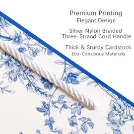 Crisky 25 Pack Wedding Welcome Bags for Guests, Hotel Blue Floral Welcome Gift Bags for Bridal Shower, Birthday Baby Shower