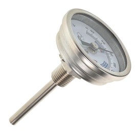 Beatifufu Wine Thermometer for Winemakers Stainless Steel Temperature Gauge with Dial for Brewing Process Optimization Threaded Design for Secure Fit and High Precision Readings