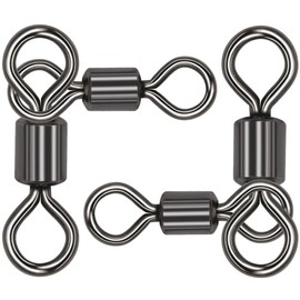 TopHomer 50Pcs 3 Way Swivel Barrel Swivel Catfish Swivels Hook Connector Rolling Triangle Joint Tackle Accessories for Saltwater Freshwater (Size 4# 5#)