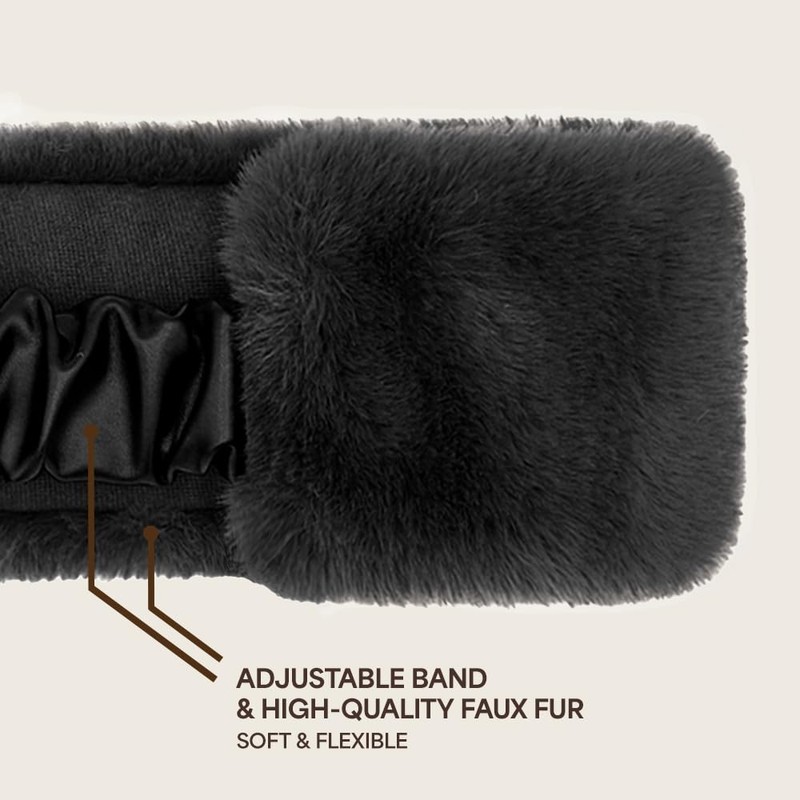 C.C FAUX FUR HEADWRAP-BLK