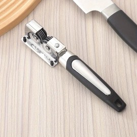 A Stainless Steel, Durable, Rust-resistant Home Kitchen Sharpener, Suitable for Kitchen Knives, Fruit Knives and Other Knivescolor: Black 1pcs, size: 7.28*1.38*1.3inch