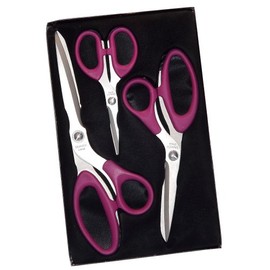 3 Pack Titanium Coated Stainless Steel Scissors - Includes Left Handed, Right Handed - Dishwasher Safe