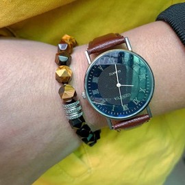 BJLA Double Protection Bracelet - Energy Healing 10MM Size Beads Bracelet for Men and Women - Faceted Beads Lucky Charm in a Gift Box (Tiger Eye and Onyx)