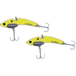 SteelShad - Mini Series (1/4 oz) Yellow Shad - 2 Pack - Lipless Crankbait for Freshwater Fishing - Perfect for Ice Fishing, Pan Fishing, Crappie, Walleye and Bass