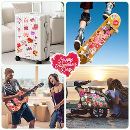 XZENTIRA, 100Pcs Valentines Day Stickers, Love Stickers, Waterproof Vinyl Stickers for Water Bottle, Laptop, Gifts, Skateboard, Valentine's Day Wall, Window Decorations, Valentines Party Decorations