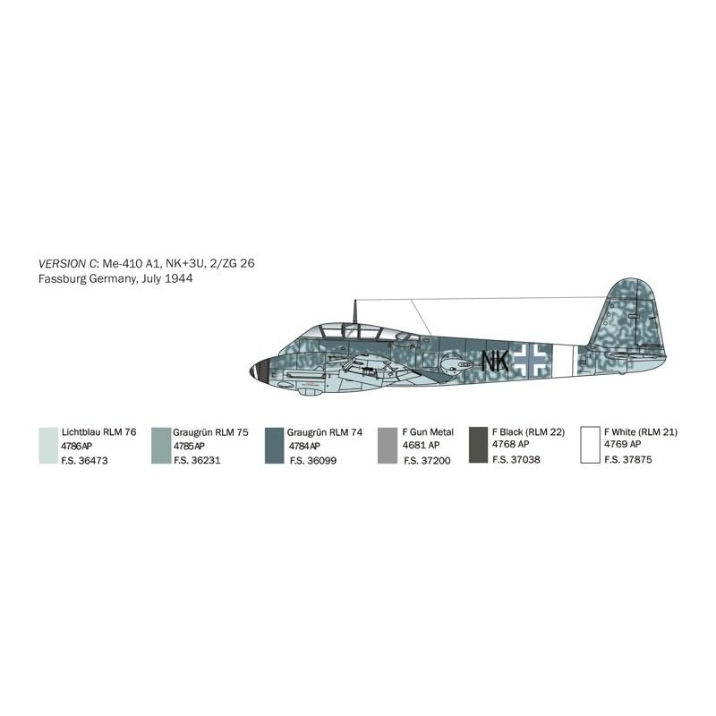 Italeri 0074 - Messerschmitt Me-410 "Hornisse" Model Kit Scala 1:72