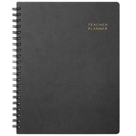 Teacher Planner 2024-2025, Deluxe Undated Lesson Planner Book 8.5" x 11" Includes 7 Periods, Daily Weekly and Monthly Organizers, Academic Jul 2024 - Jun 2025 Planner with Pocket, Page Tabs (Black)