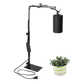 Yequandec Black Free Standing Plant Grow Stand Adjustable Height 15 Feet Plug in Timer Switch Cord Vintage Design 7W 4000K Natural Light Full Spectrum Spot Lamp