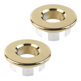 2Pcs Sink Overflow Cover, Sink Trim Overflow Ring, Round Caps Brass, Golden