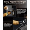 Cigar Lighter, 5- in -1 Torch Lighter, Built-in V-Cut Cigar