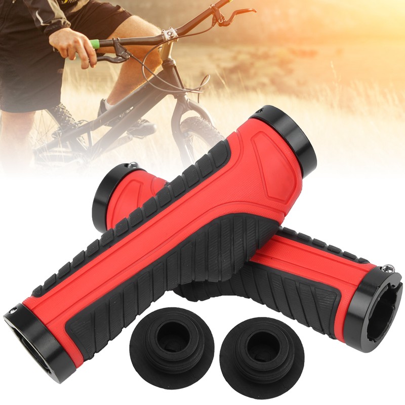 Mountain Bike Soft Handlebar Grips Bicycle Double Lock AntiSlip Rubber