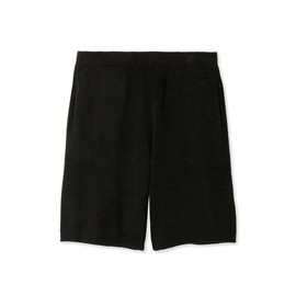 JOEL ROBUCHON HOMME PMNP232052 Men's Smooth Rib Half Pants, Black