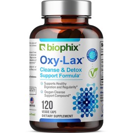 biophix Oxy-Lax 750 mg 120 Vcaps - Natural Magnesium Oxide Oxygen Based Colon Cleanse Gentle Laxative Supports Healthy Digestive Tract Regularity