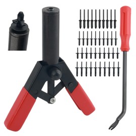 Figpade 42PCS Plastic Rivet Gun Kit,Pop Rivet Gun Kit with Non-Slip Handle for Quick Dismantling & Installing Rivets,Professional Plastic Rivets Tools Kits Including 4 Sizes Fasteners