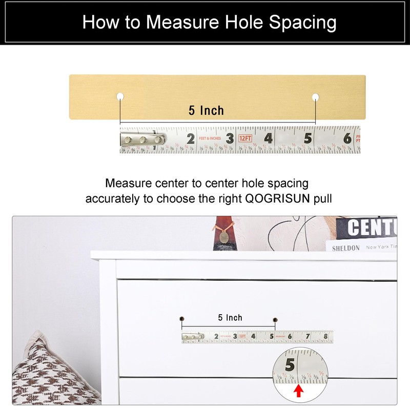 QOGRISUN 5-Pack Solid Brass Cabinet Pulls Back Plates, Rectangle Cabinet