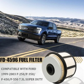 FD4596 Fuel Filter for 7.3l Diesel FD-4596 Fuel Filter Compatible with Ford 1999-2003 F-250/F-350/F-450/F-550 7.3L SUPER DUTY, Replaces FD4596, F81Z9N184AA (2Pack)