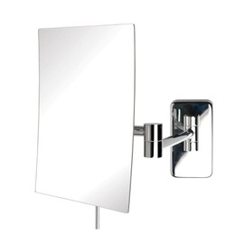JERDON Wall Mount Makeup Mirror with 5X Magnification - 8.75” x 6.5” Rectangular Mirror Extends 14” – Chrome Finish – Model JRT695C