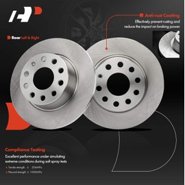 A-Premium 10.71 inch (272mm) Rear Solid Disc Brake Rotors Compatible with Select Volkswagen Models - Jetta 2019-2021, Taos 2022-2023, 2-PC Set