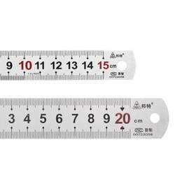 sourcing map Metal Straight Ruler Set 15cm 20cm Precision Stainless Steel Rulers Cm/Inch Double Scale Measuring Rulers for Woodworking Class Office, (6+8Inch)