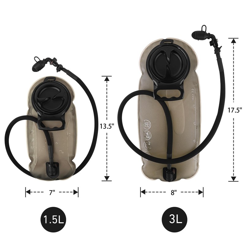 PETAC GEAR 1.5L / 3LTactical Hydration Pack，Molle Carrier Pouch for