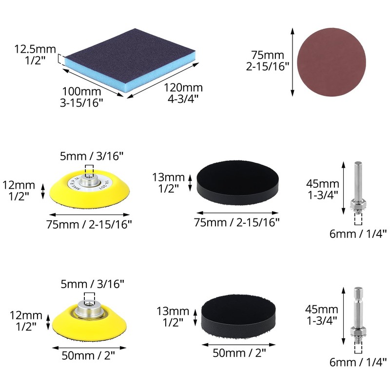 QWORK® 120 Pieces 3 Inch Sanding Discs Pad Set, Grit