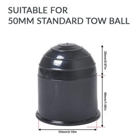 Moollyfox Towing Hitch Cap 50 mm Towing Hitch Cover Plastic Universal 2 Inch Towing Hitch Protective Cap Black Cap Towing Hitch for Trailer Caravan Car Truck RV Pack of 2