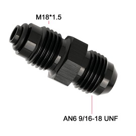 EVIL ENERGY 6AN Male Flare to M18x1.5 O Ring Seal Power Steering Adapter Fitting Connector Aluminum Black 2PCS