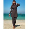 ZAFUL Women Modest Muslim Swimsuits Ruffle Full Coverage Islamic Arabic