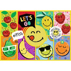 Trefl 13297 200 Pièces Sourire, Emotes, Puzzles Colorés avec Fruits, Divertissement Créatif, Amusant Pour les Enfants à partir de 7 ans, Smiley World, Happy Smiley