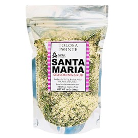 Tolosa Pointe All Que Santa Maria Seasoning & BBQ Rub for Chicken, Steak, Pork, Ribs, Prime Rib Roast, BBQ Seasoning, Grill, Gluten Free, 14 Oz (396g)