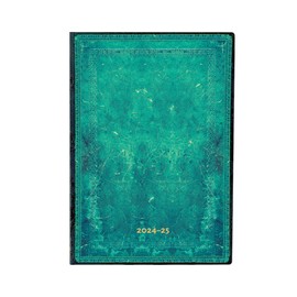 Paperblanks | 2024–2025 Weekly Planner | Pacific Blue Bold | Old Leather Collection | 18-Month | Midi | Horizontal | Elastic Band | 208 Pg | 80 GSM