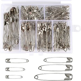 LUTER Pack of 250 Silver Safety Pins, Large and Small, Durable, Rust Resistant for Crafts, Sewing, Jewellery Making, Home Workplace