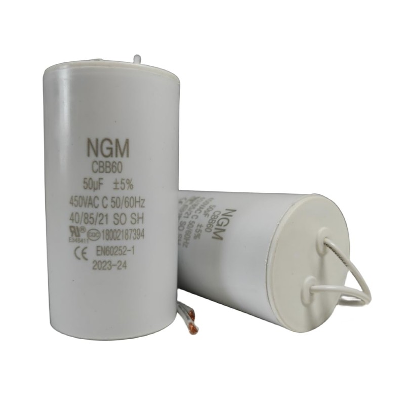 50UF MFD CBB60 Motor Run Capacitor 450VAC Volts Round Cylinder