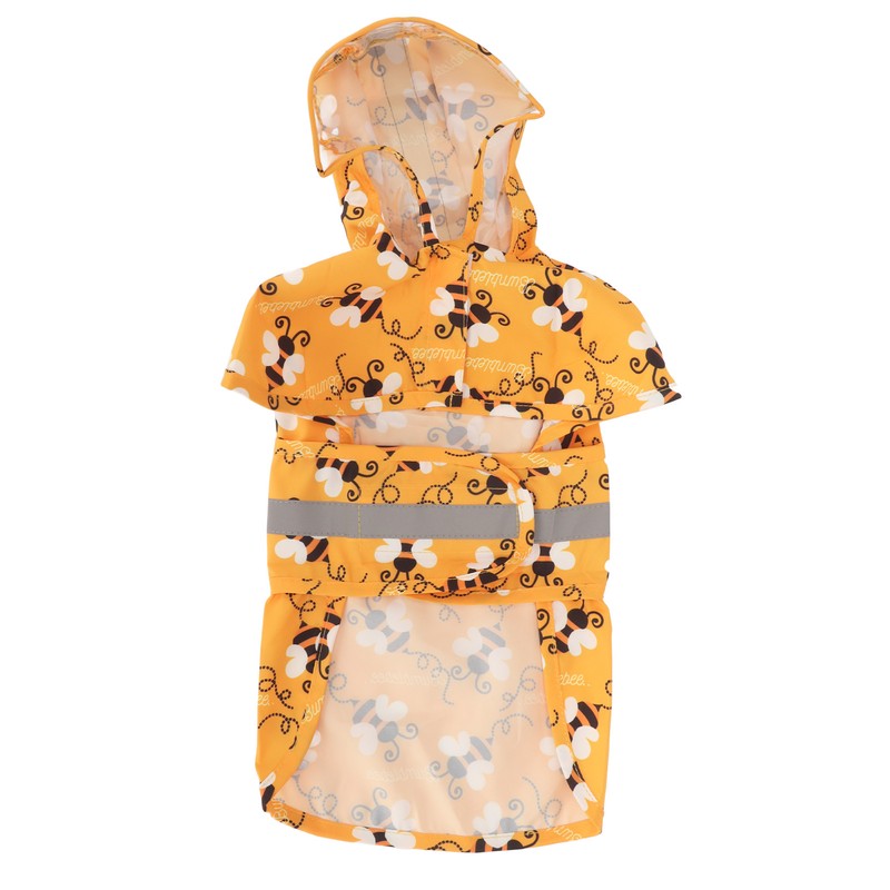 Dog Raincoat Reflective Breathable Lightweight Bee Pattern Puppy Rain Jacket