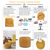 Thgonwid Unstuffed Faux Leather Pouf Cover, Handmade Footstool Ottoman Storage