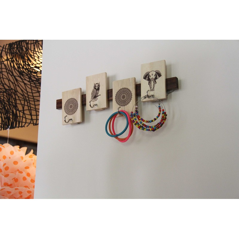 IVEI Mandala Project Animal Key Holder - Solid Wood Key