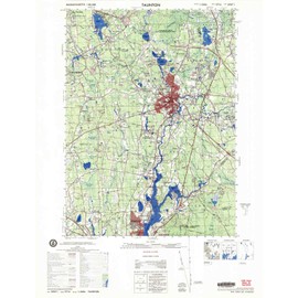 YellowMaps Taunton MA topo map, 1:50000 Scale, 15 X 15 Minute, Historical, 1979, 28.9 x 22 in - Paper