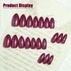 UV Press on Nails Medium Almond Shape, Glossy Dark Red