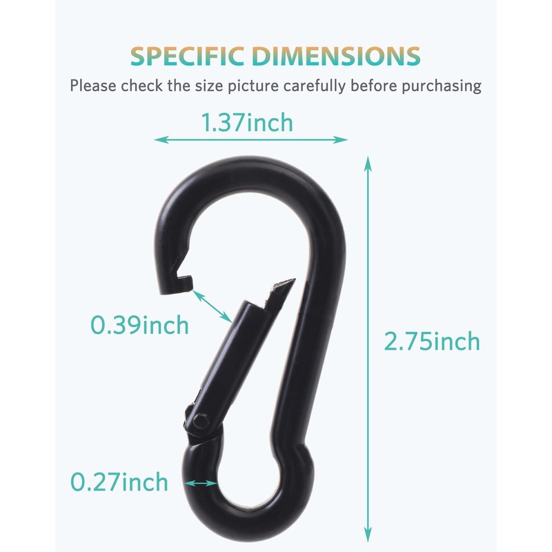 SEPWIK Carabiner Clips, 316 Stainless Steel Carabiner Clip, Heavy Duty